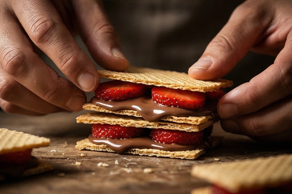 달콤한 과일 초코칩 디저트