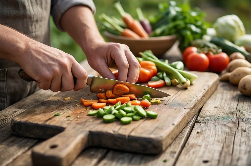 정교하게 채소 썰기