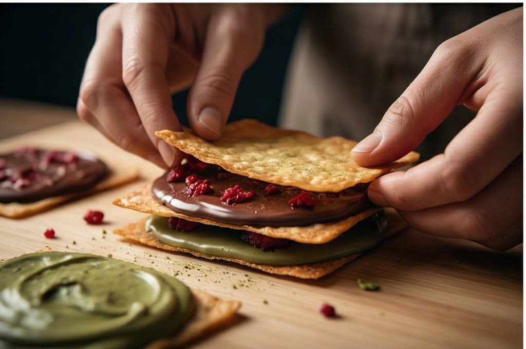 겹겹이 쌓아 올리는 초코칩