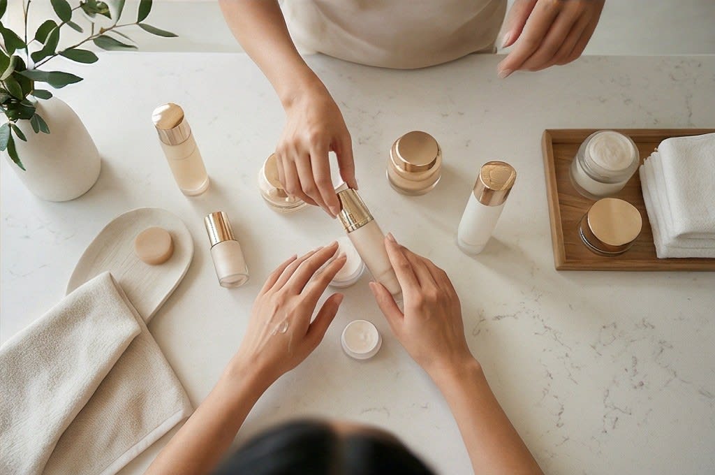 전문가가 화장품 제형을 연구하는 모습