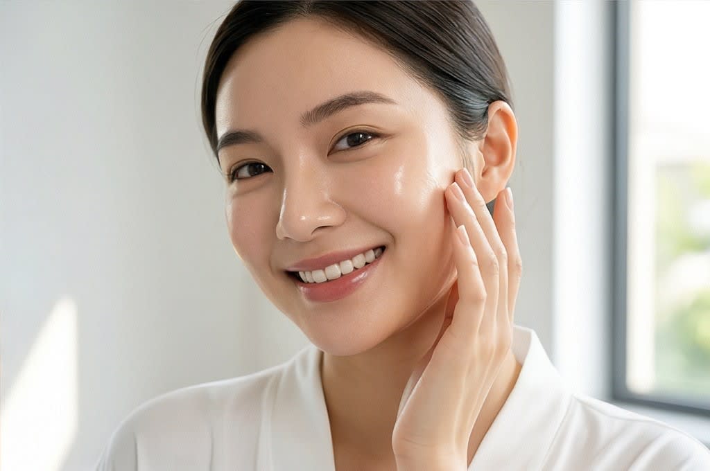 제품 사용 후 만족스러운 미소