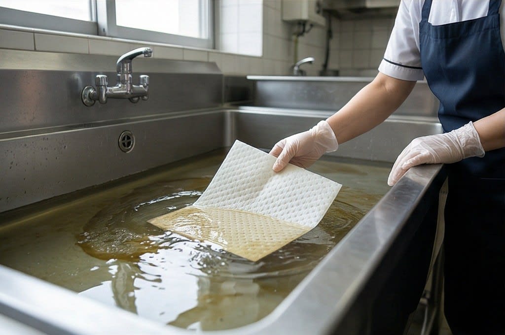 기름 흡착 패드 투입