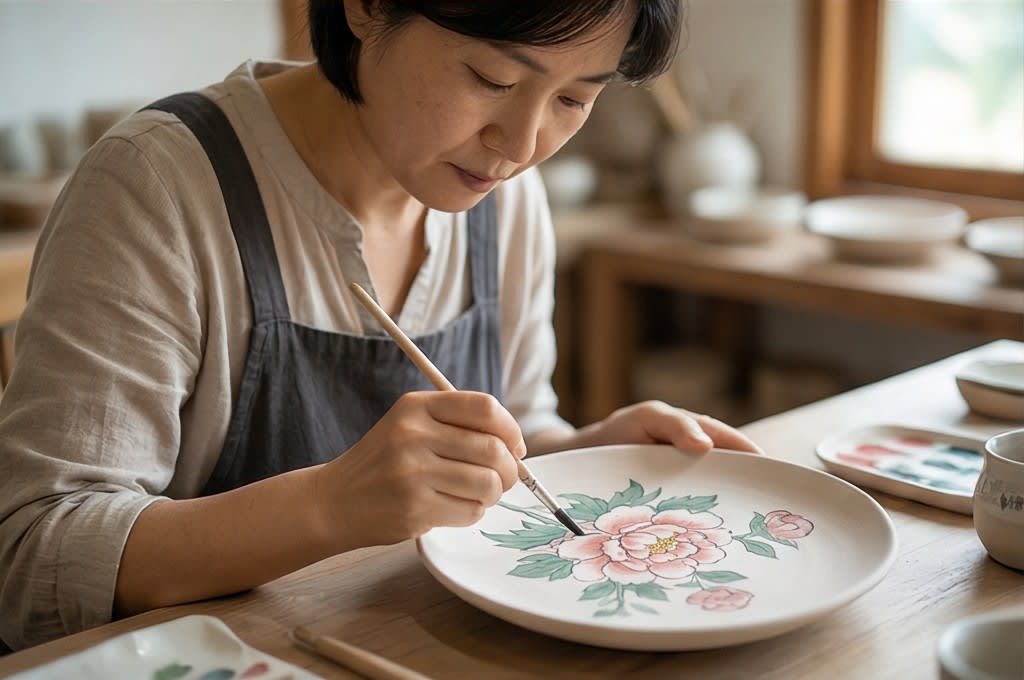 도자기 민화 핸드페인팅