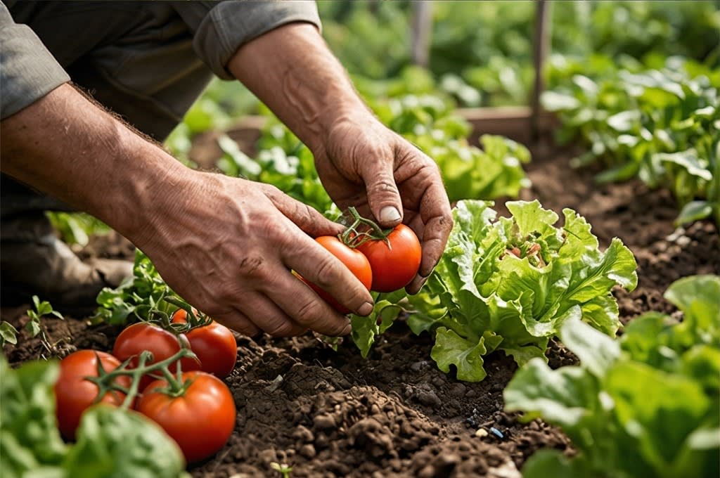 신선한 채소 수확