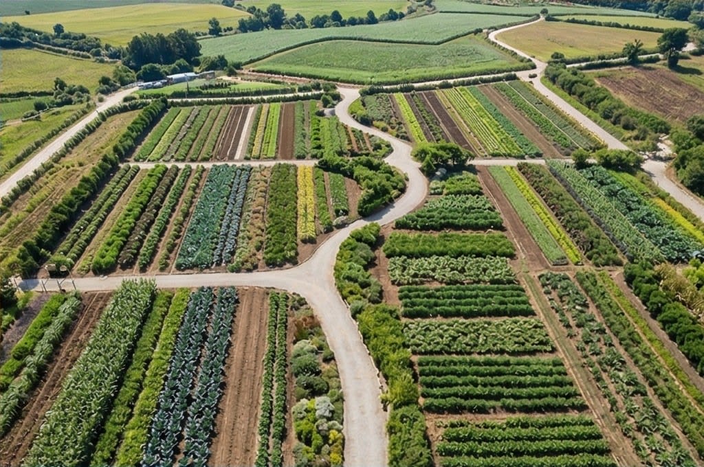 질서 정연한 별꽃농장 전경