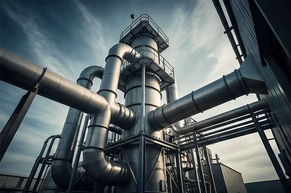 Sophisticated industrial piping system