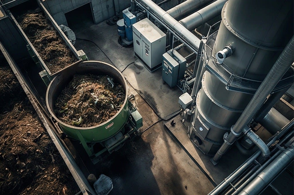 Composting process fermentation site