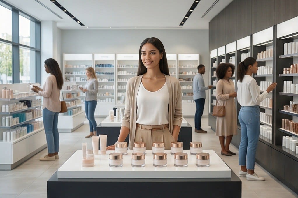 K-뷰티 쇼핑 중인 관광객