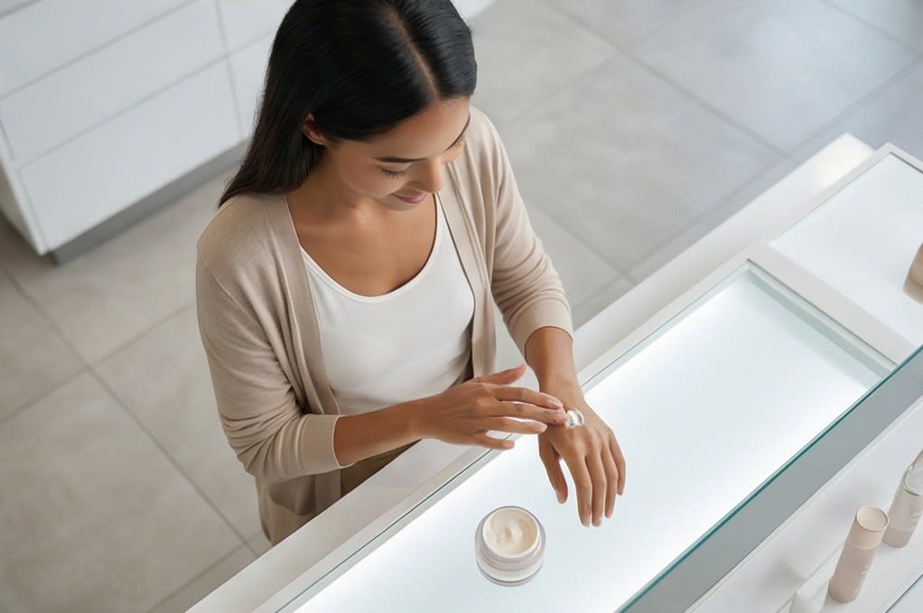 약국에서 테스트하는 콜라겐 크림