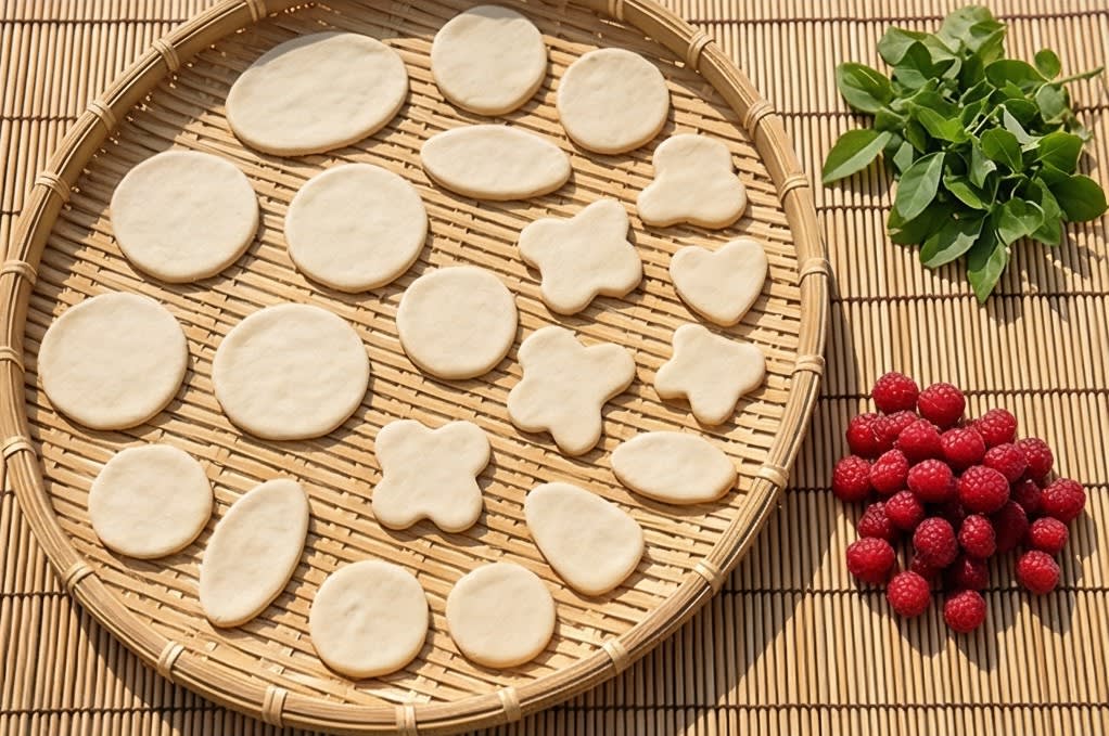 반죽과 싱싱한 라즈베리