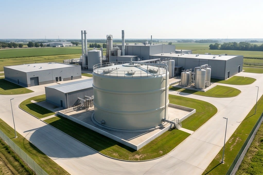 View of deodorization system in a factory complex