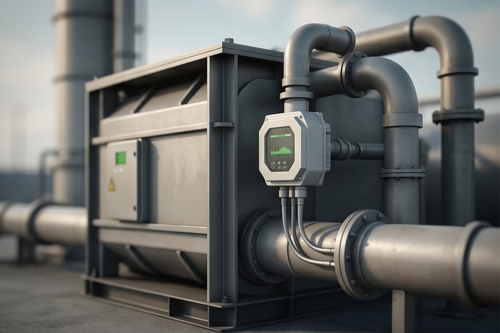 Installed monitoring sensors on pipes