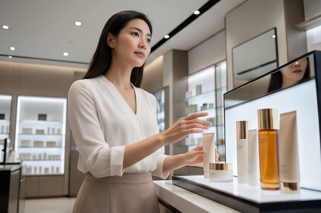 면세점에서 K-뷰티 제품 구경