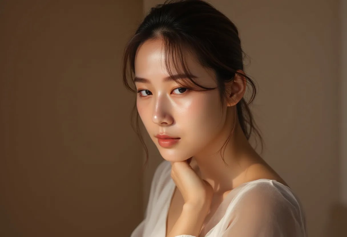 Glowing skin shining under sunlight