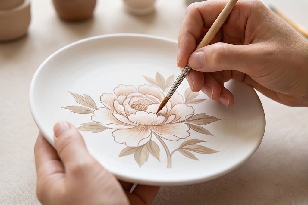 목단꽃 밑그림 그리기