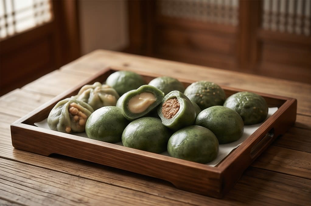 모시송편 두 가지 소 단면