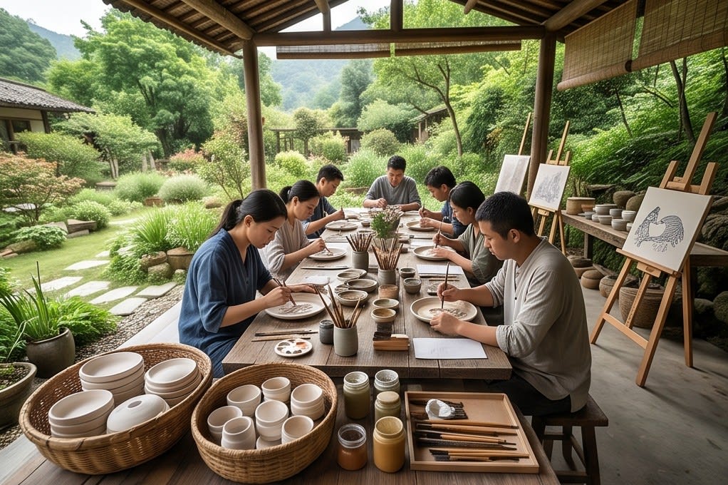자연 속 도자기 민화 체험