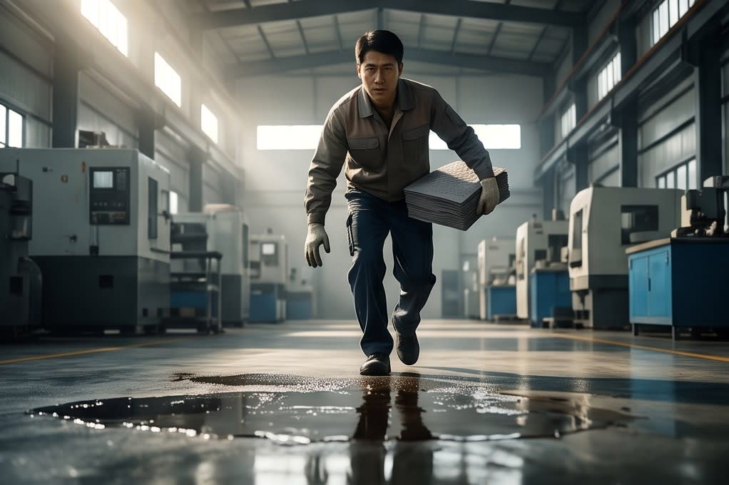 사고 현장으로 달려가는 작업자