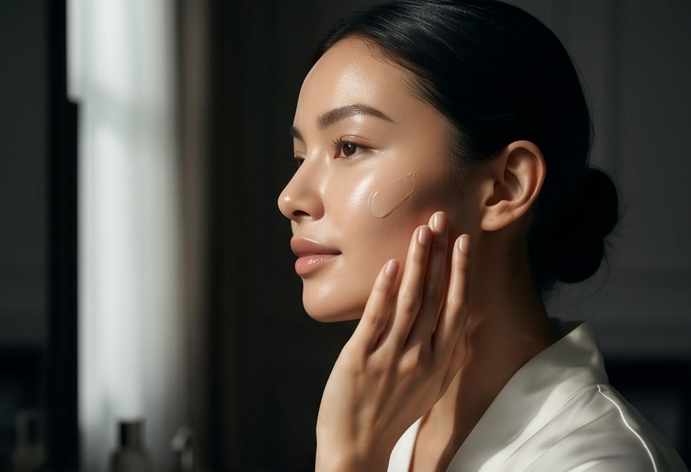 Applying a light and moist hydration texture