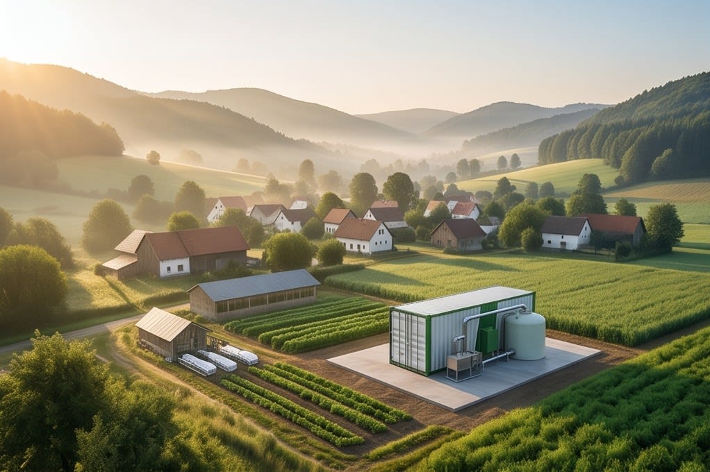 A pleasant and peaceful rural village morning without odor