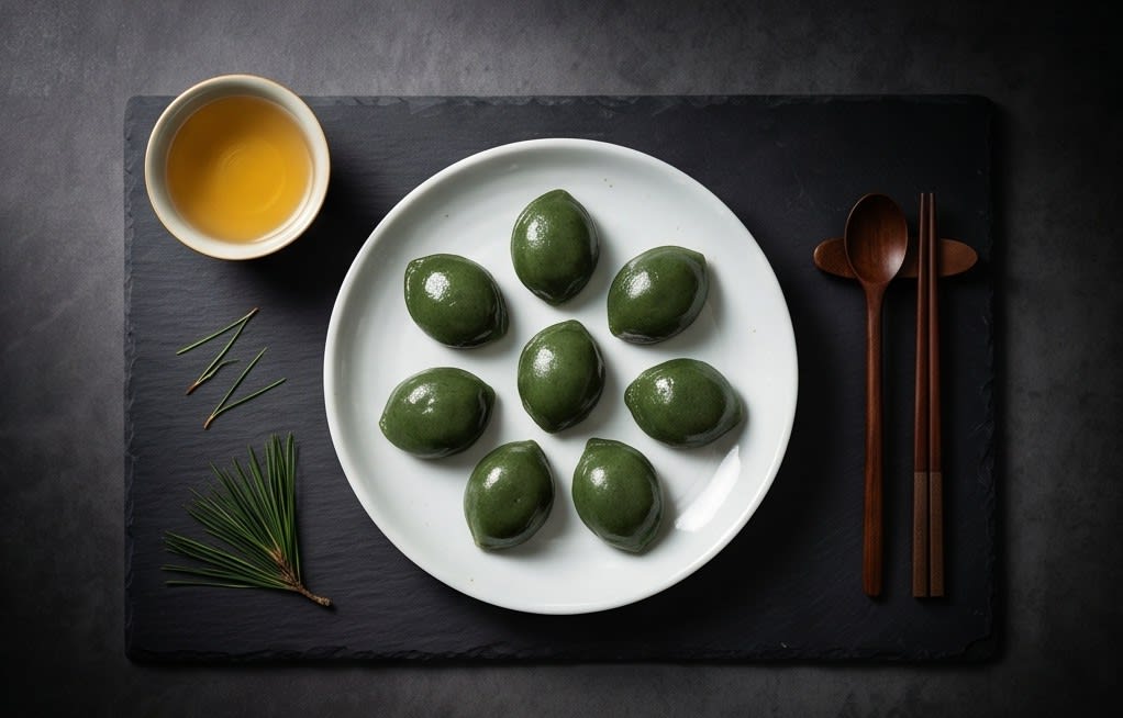 꽃 모양으로 예쁘게 차려진 모시떡
