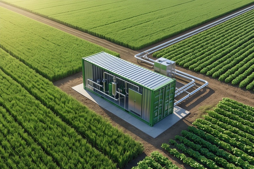 Compact container-integrated equipment
