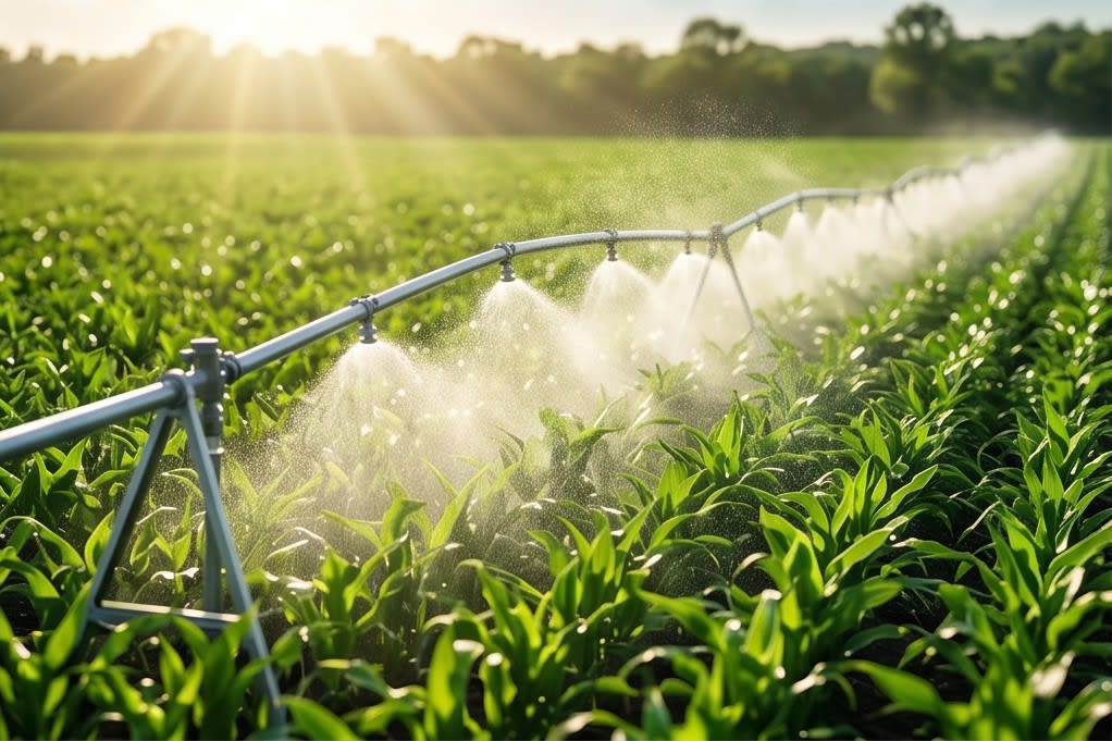 Farmland where clean liquid fertilizer is applied