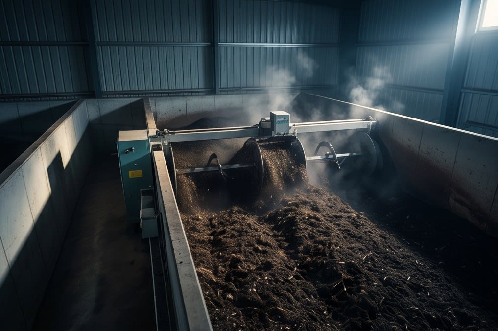 Agitation work site inside a fermentation tank