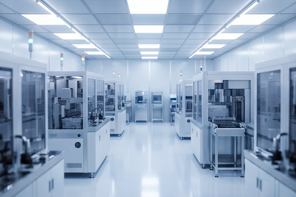 View of a cleanroom maintaining perfect cleanliness