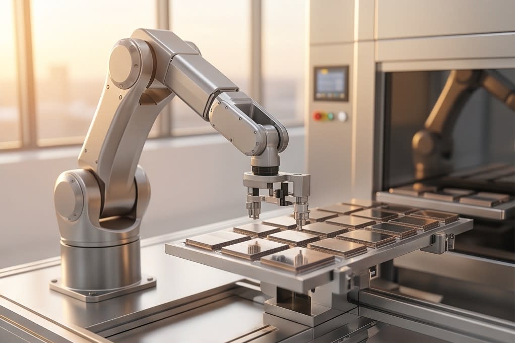 Precision component transfer robot arm