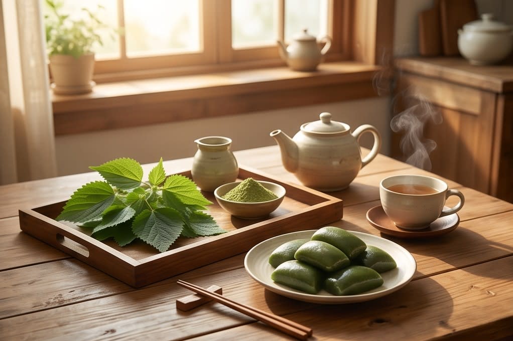 아침을 깨우는 건강한 모시떡 테이블