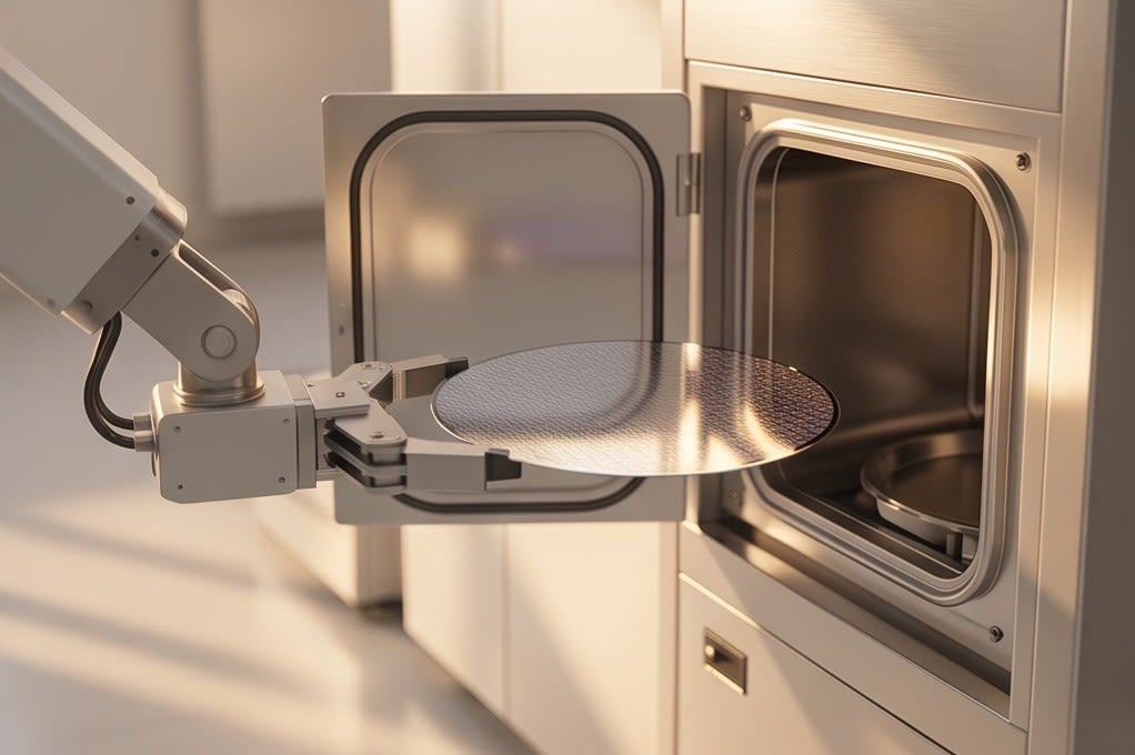 Automated wafer transfer process using a robot arm