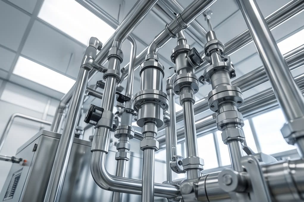 Custom designed stainless steel piping