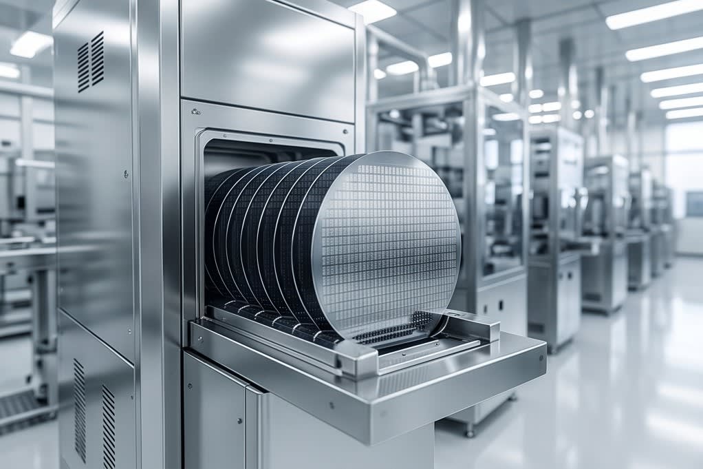 Semiconductor wafer inside equipment