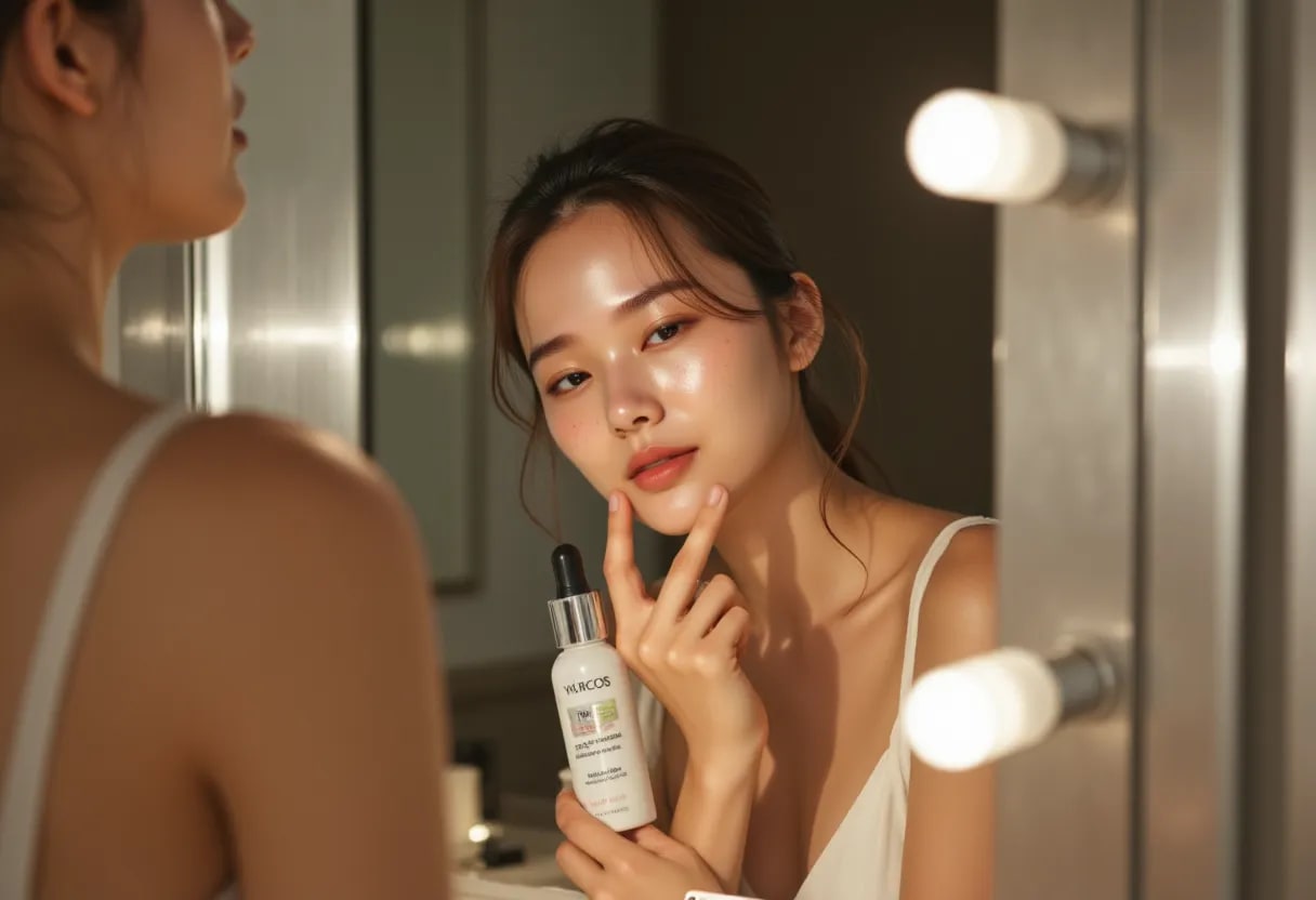 Clear and radiant skin look