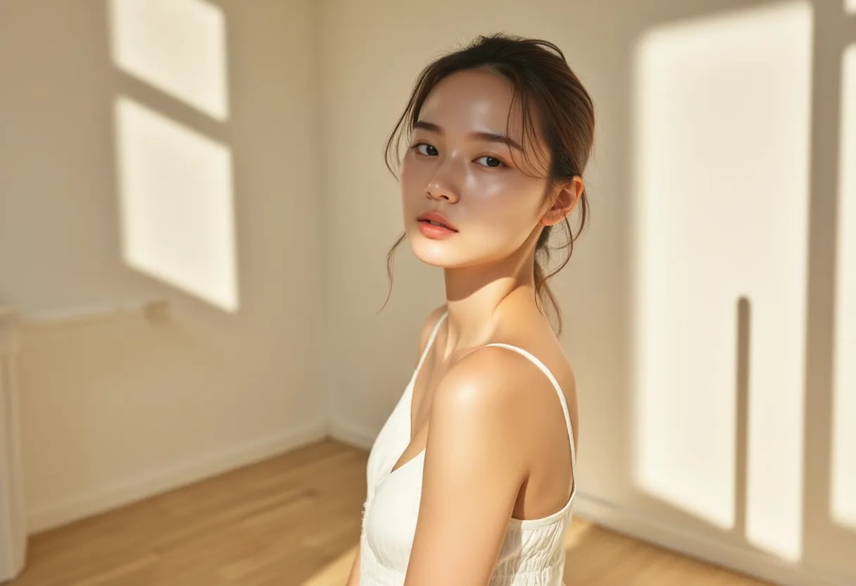 Model radiating a healthy skin glow