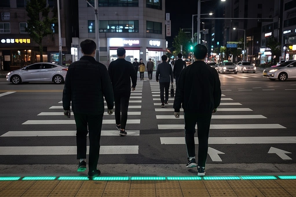 보행자 안전 보행 모습