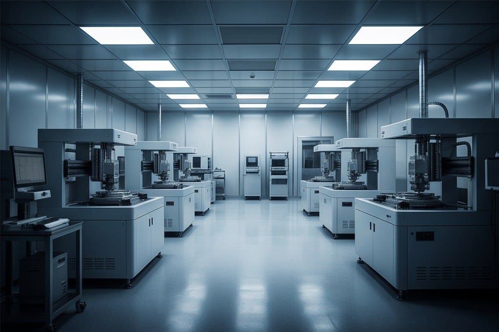 Cleanroom view showing the reliability of the semiconductor process