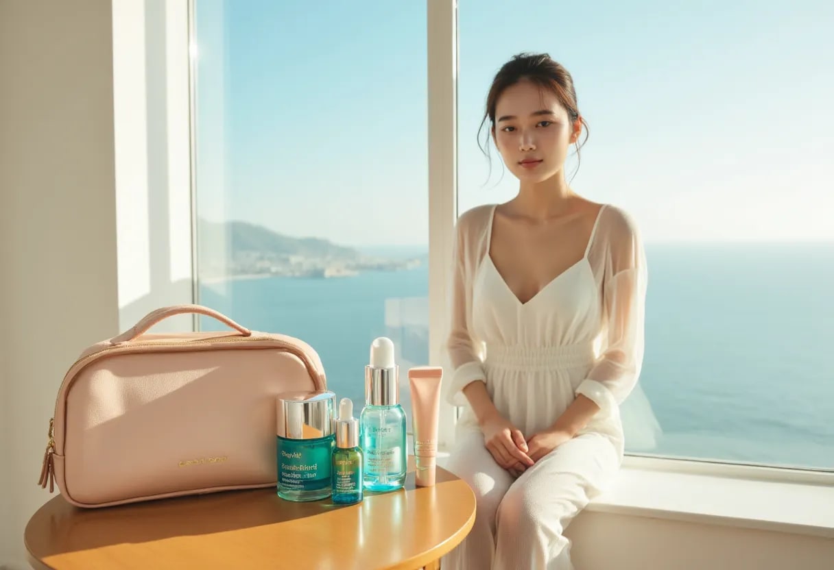 Travel destination skin care routine