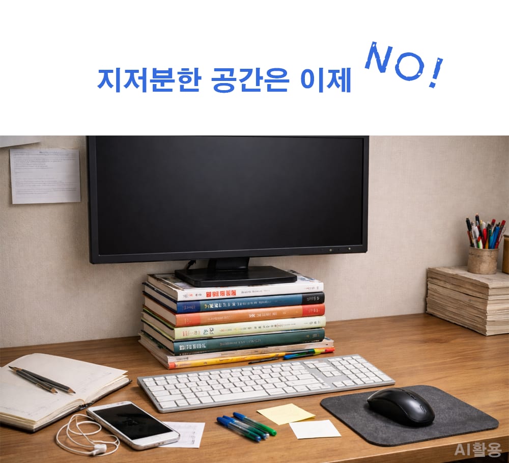 복잡한 책상 환경의 문제점