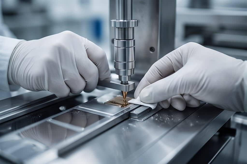 Precision maintenance work by an engineer