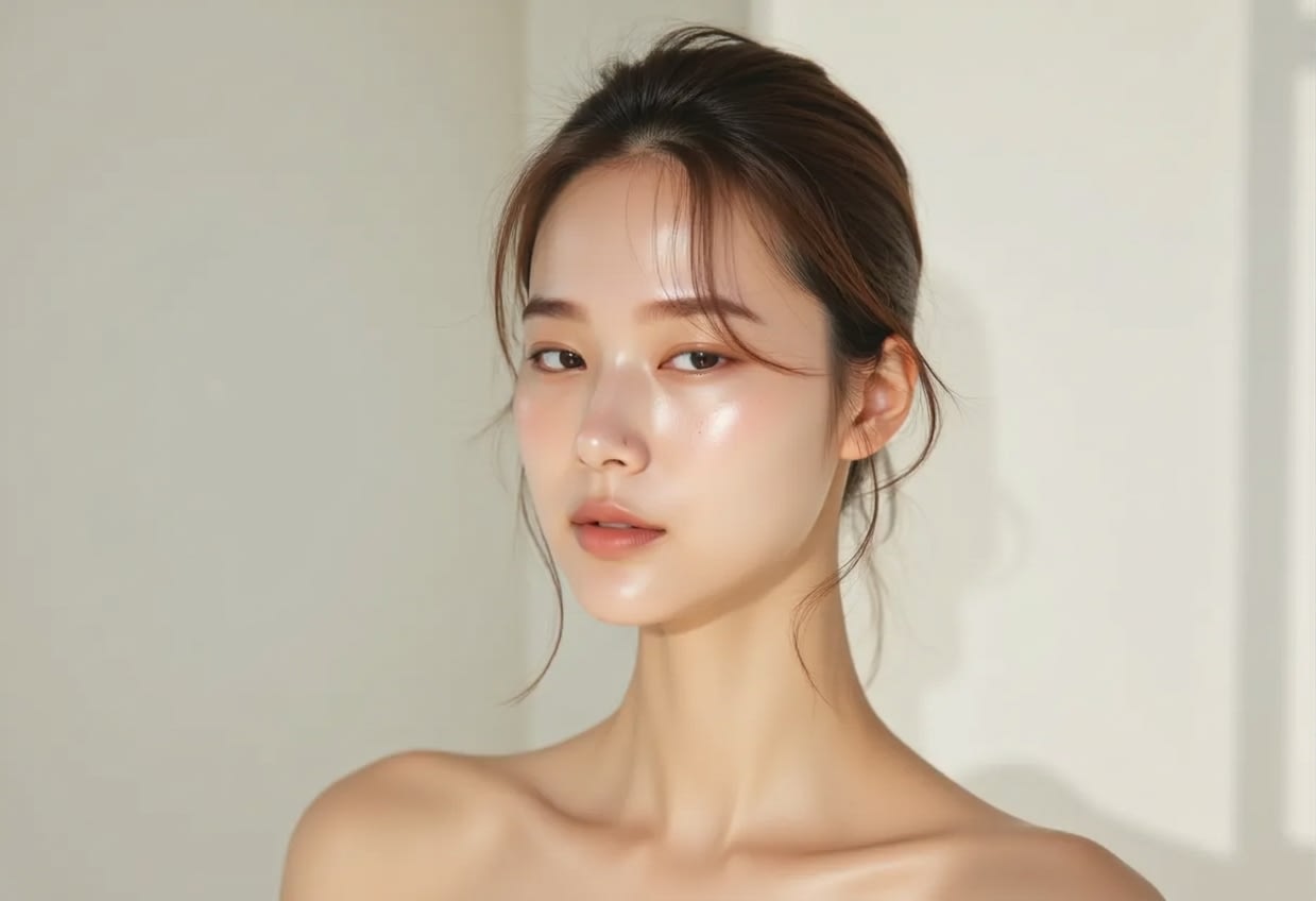 Healthy skin condition of a model with a clear and clean skin tone