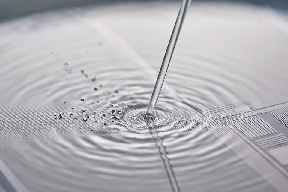 반도체 표면에 액체를 분사해 오염 입자를 제거하는 세정 공정