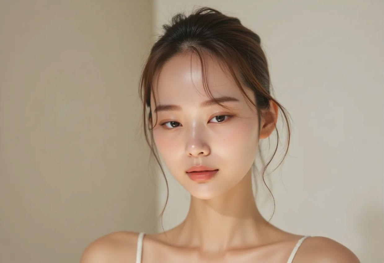 보습과 진정이 잘 이루어진 피부 위에 메이크업이 밀착된 생기 있는 피부