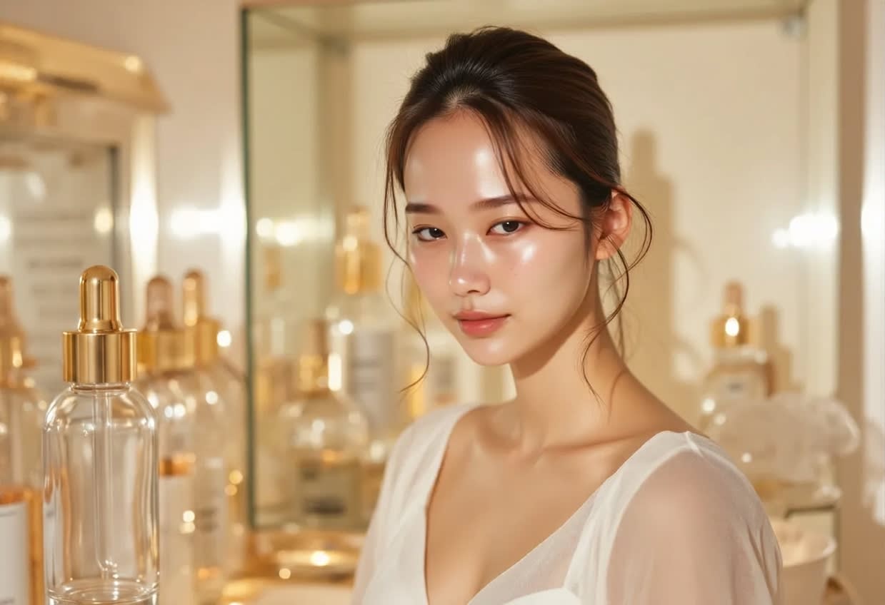 건강하고 투명한 피부를 가진 인물