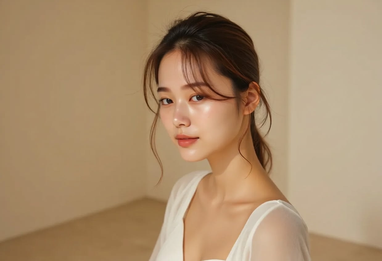 깨끗하고 생기 있는 피부를 가진 인물