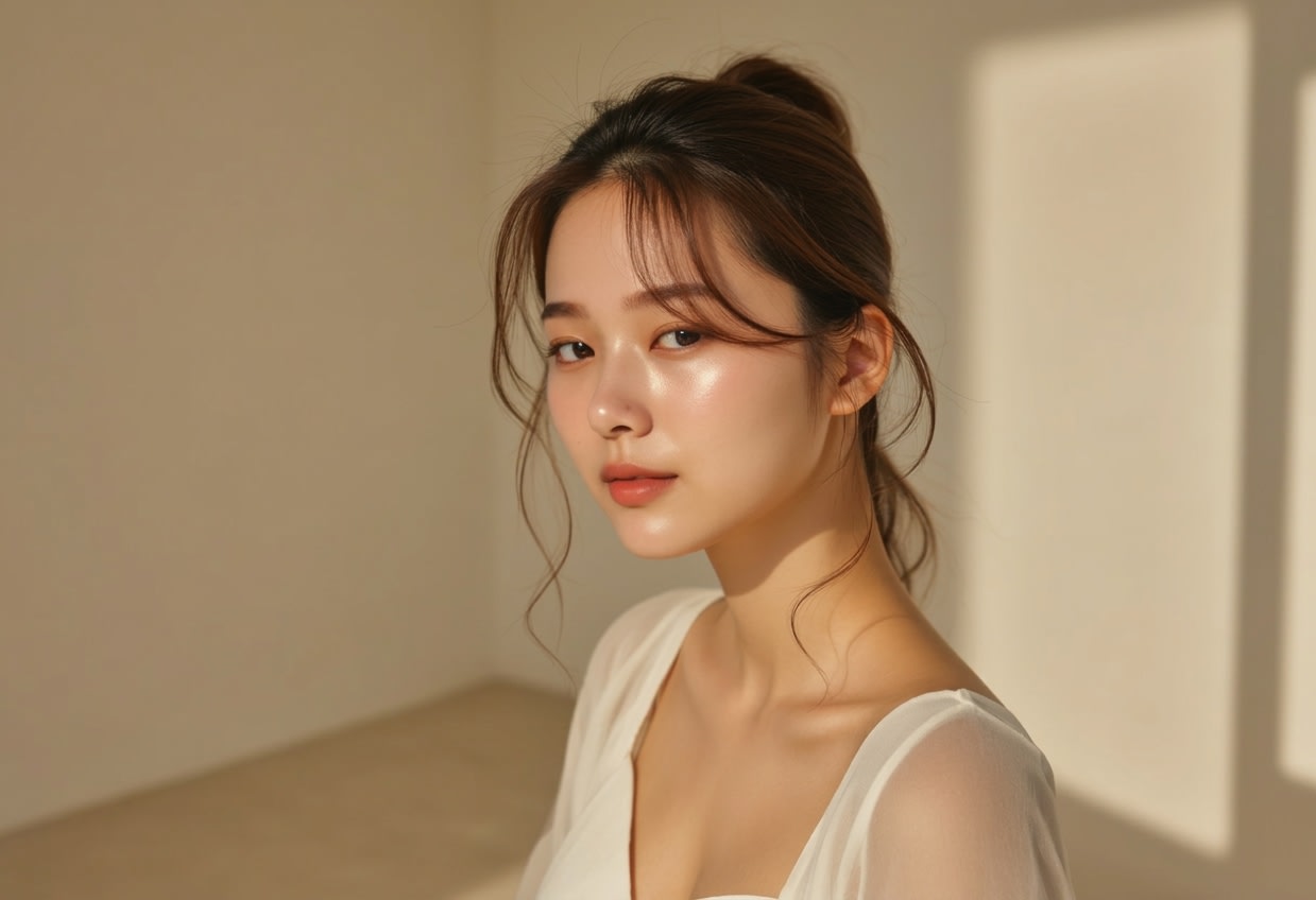 A person with healthy and clear skin texture