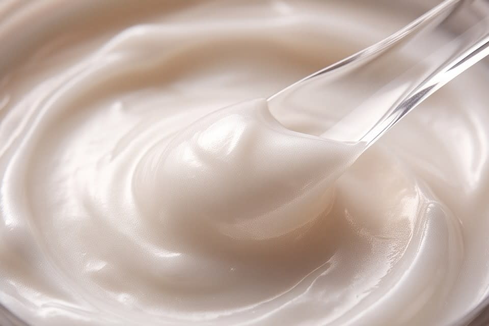 A smooth and dense cream formula showing the importance of an emulsion structure where moisture and oil are combined