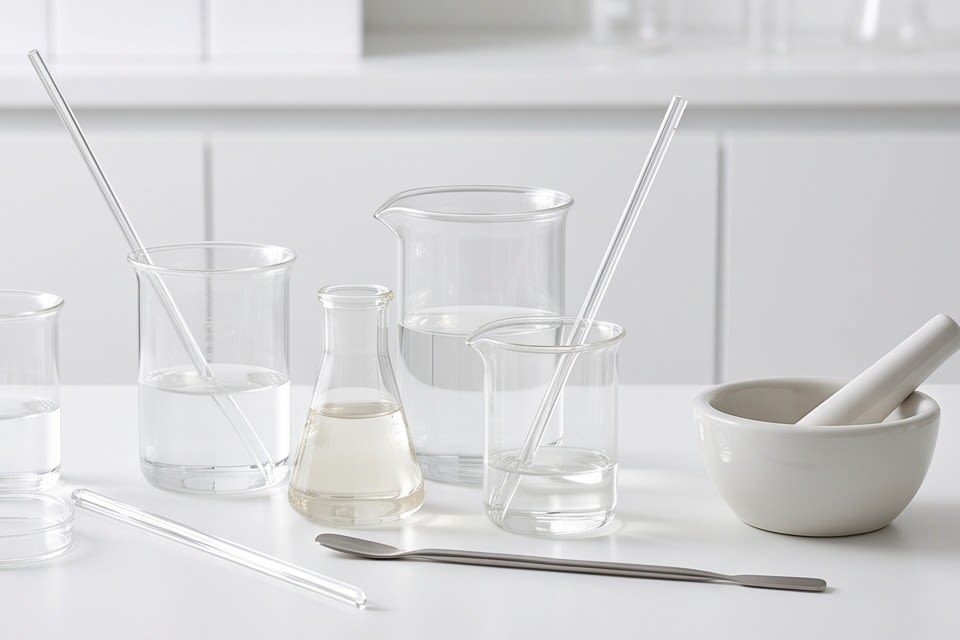 Lab tools neatly arranged