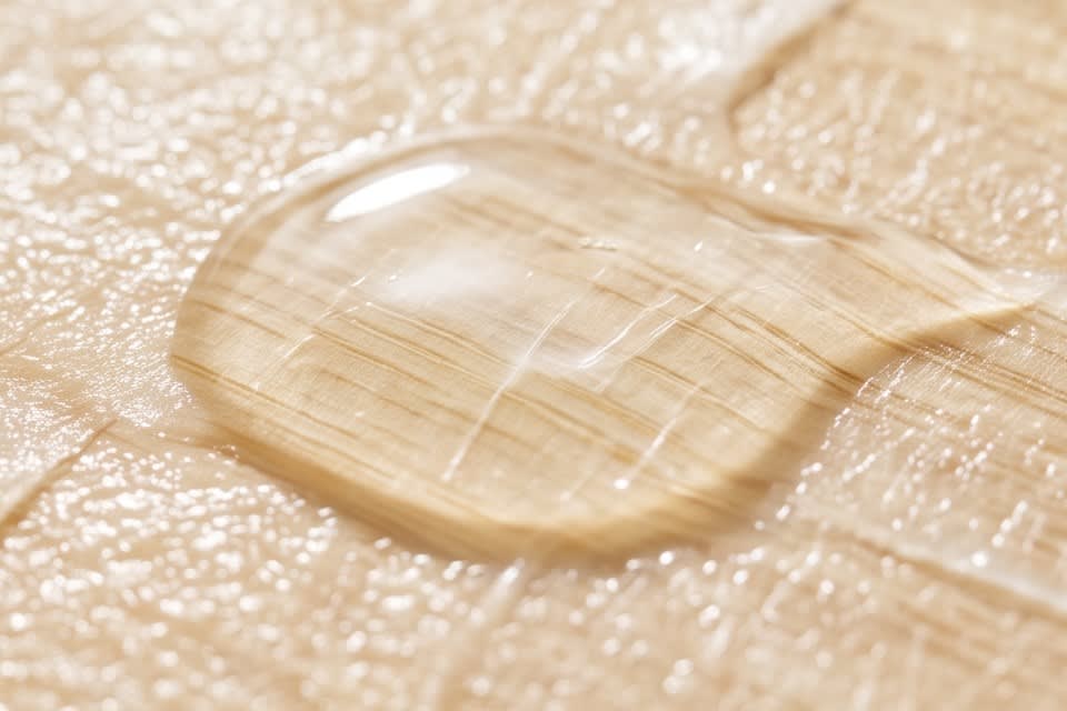 An eco-friendly bamboo sheet with a dense texture fully soaked in clear essence.